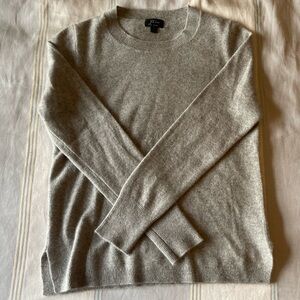 J. Crew Light Gray Crewneck Cashmerr Sweater, Size Small